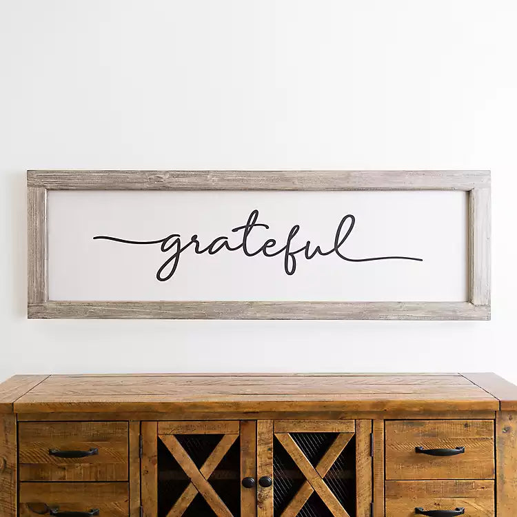 Grateful Wooden Wall Plaque