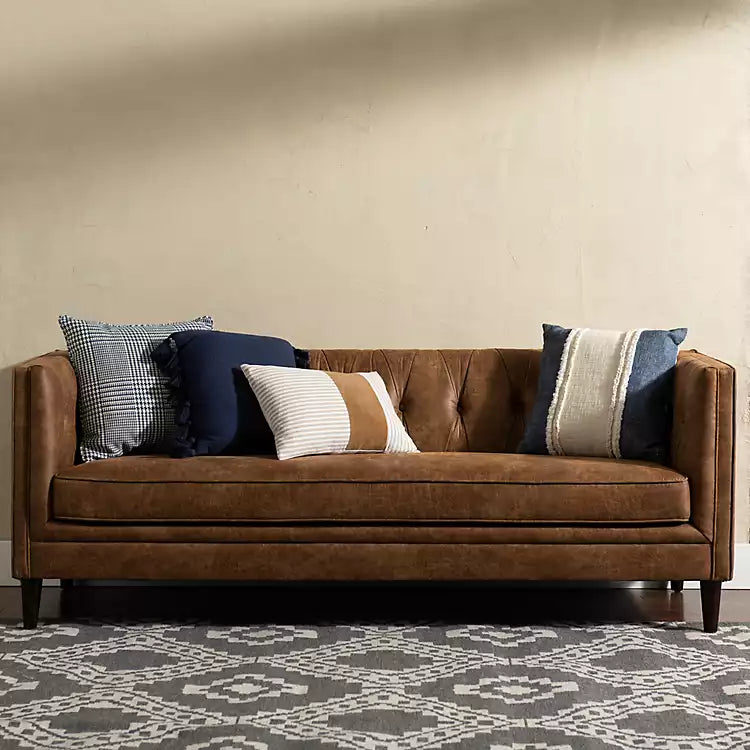 Wyatt Chester Faux Leather Formal Sofa
