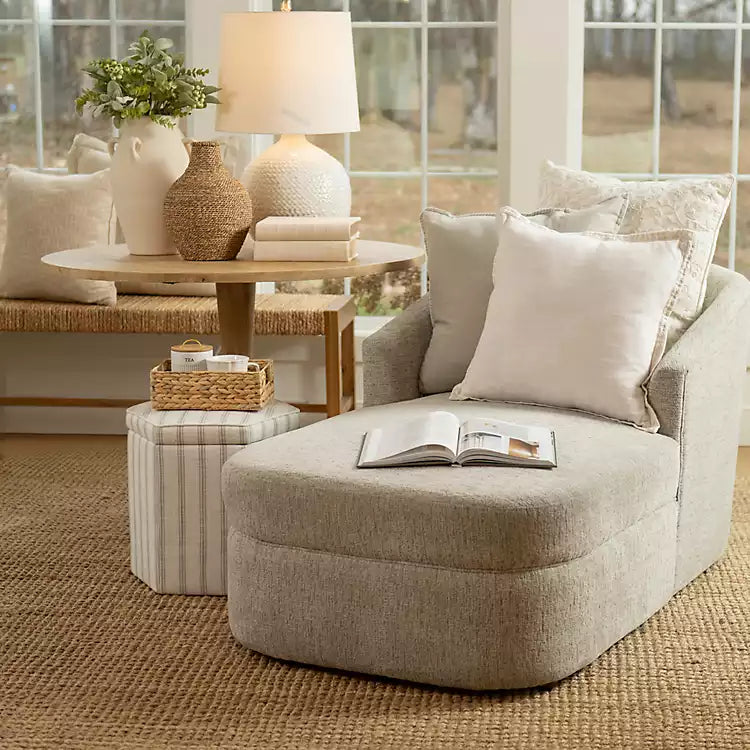 Kelly Beige Upholstered Chaise Lounge