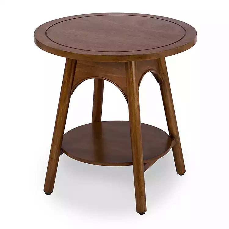 Kieran Round Natural Wood Side Table