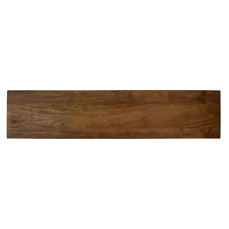 New! Bennett Natural Wood and Burlap 4 Door Cabinet