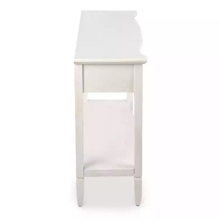 New! Elizabeth White Ribbed Drawer Console Table