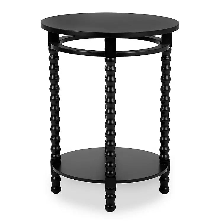 Round Farrah Black Spindle Side Table