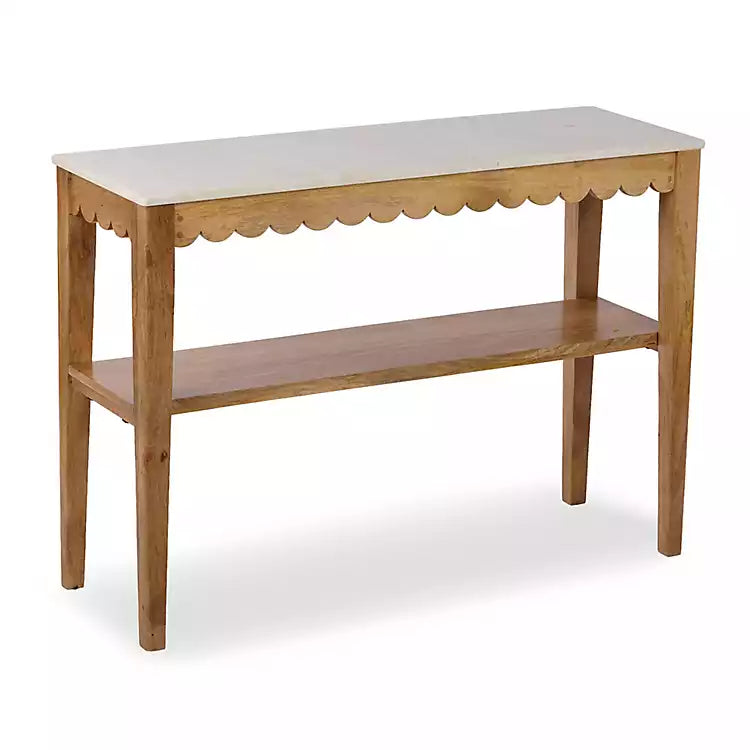 New! Marble and Wood Ayla Console Table