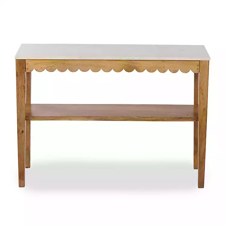 New! Marble and Wood Ayla Console Table