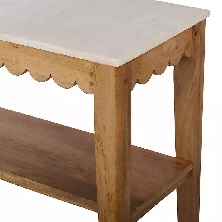 New! Marble and Wood Ayla Console Table