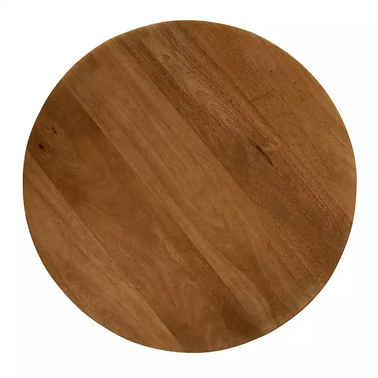 Round Porto Natural Wood Side Table