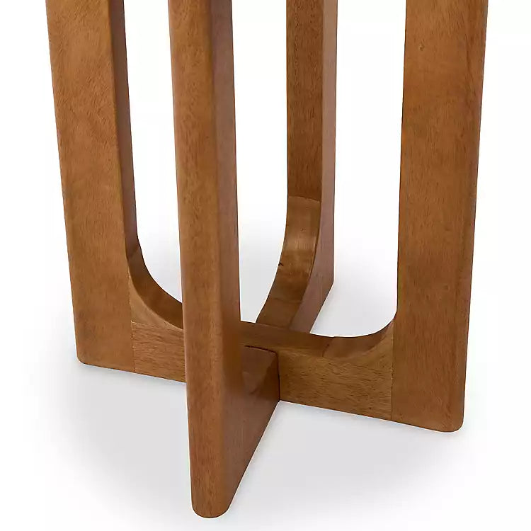 Round Porto Natural Wood Side Table